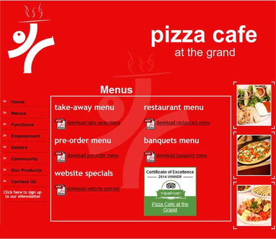 Websites: Pizza Café, Australia